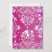 Magenta en Silver Elegant Shimmery Quinceañera Kaart (Achterkant)
