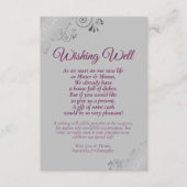 Magenta en Silver Gray Wedding Well Poem Informatiekaartje (Voorkant)