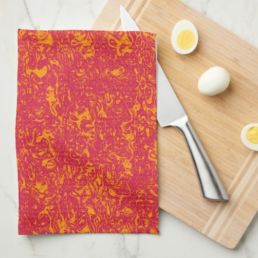 Magenta en Sinaasappel Theedoek (Quarter Fold)