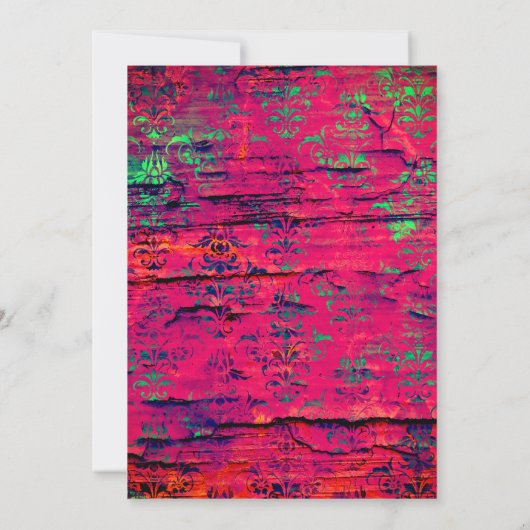 Magenta en Tropische palmboom India Weddenschap Save The Date (Achterkant)