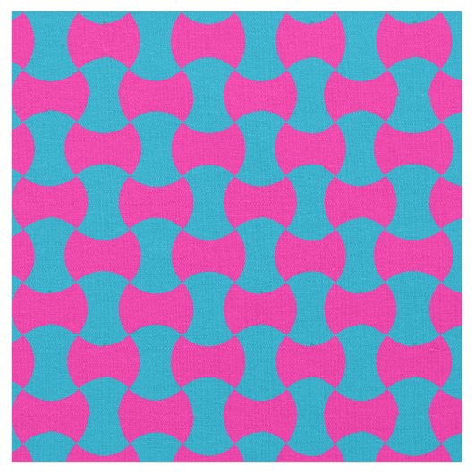 Magenta en Turquoise Islamic Geometric Pattern Stof (Close Up)