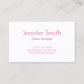 Magenta en White Chevron Pattern Visitekaartje (Voorkant)