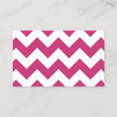 Magenta en White Chevron Pattern Visitekaartje (Achterkant)