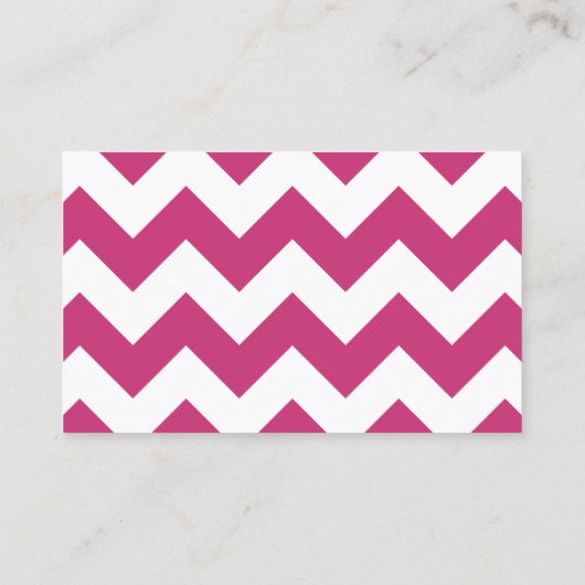 Magenta en White Chevron Pattern Visitekaartje (Achterkant)