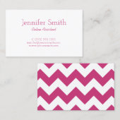 Magenta en White Chevron Pattern Visitekaartje (Voorkant / Achterkant)