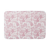 Magenta en White Easter Bunnies and Eggs Bath Mat (Voorkant)