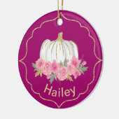 Magenta en White Fairytale Princess Pumpkin Keramisch Ornament (Links)