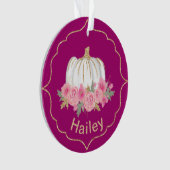 Magenta en White Fairytale Princess Pumpkin Ornament (voorkant)