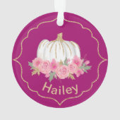 Magenta en White Fairytale Princess Pumpkin Ornament (achterkant)