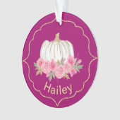 Magenta en White Fairytale Princess Pumpkin Ornament (voorkant)