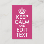 Magenta en Wit houden Calm en geven Tekst uit Visitekaartje (Voorkant)