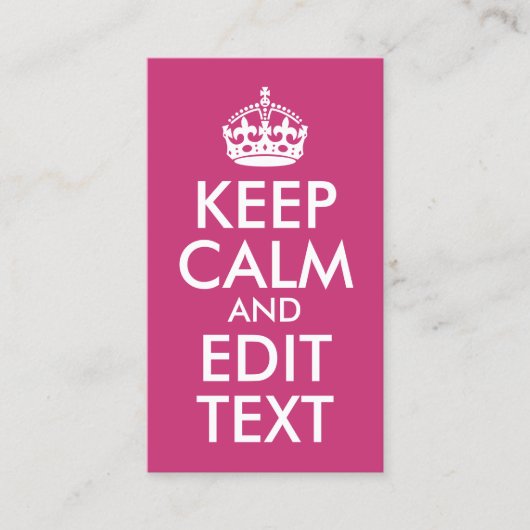Magenta en Wit houden Calm en geven Tekst uit Visitekaartje (Voorkant)
