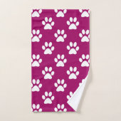 magenta en witpootafdrukken bad handdoek (Handdoek)