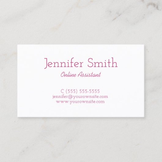 Magenta en Witte Griekse Sleutel Visitekaartje (Voorkant)