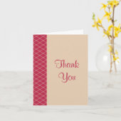 Magenta en Zand Art Deco Diamonds Dank u kaart (Gele Bloem)