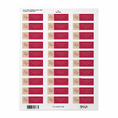 Magenta en Zand Paar Monogram Etiket (Full Sheet)