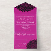 Magenta en zwart allen in één Uitnodiging (Binnen)