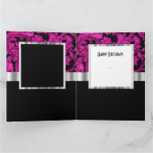 Magenta en zwart damast zoet zestien kaart (Binnen)