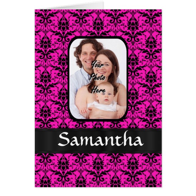 Magenta en zwarte damast (Voorkant)