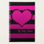 Magenta en Zwarte Hart Planner (Voorkant)