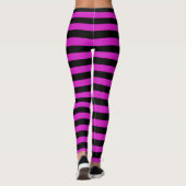 Magenta en zwarte strepen leggings (Achterkant)