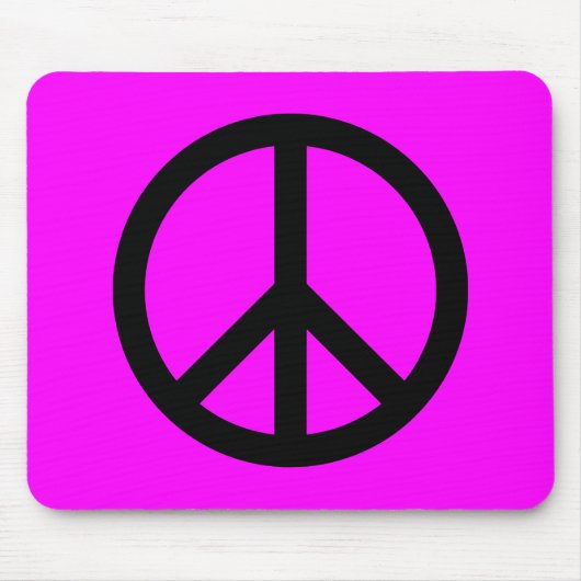 Magenta en zwarte vredesnaam muismat (Voorkant)