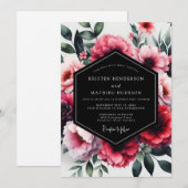 Magenta Enchanting Floral Wedding Kaart (Voorkant / Achterkant)