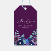 Magenta Eucalyptus Bloemen Winter Huwelijksgunst Cadeaulabel (Achterkant)