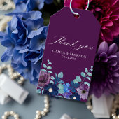 Magenta Eucalyptus Bloemen Winter Huwelijksgunst Cadeaulabel