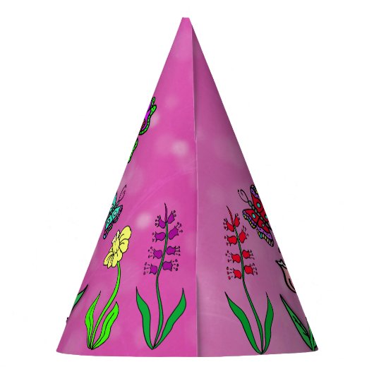 Magenta Fairy en Unicorn Birthday Pet Feesthoedjes (Achterkant)