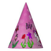 Magenta Fairy en Unicorn Birthday Pet Feesthoedjes (Links)