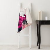 Magenta Fantasy Horses in Cartoon Dot Sherpa Deken (In situ)