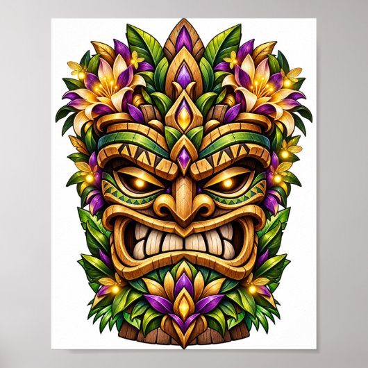 Magenta Feather Tiki Poster (Voorkant)