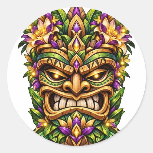 Magenta Feather Tiki Sticker (Voorkant)