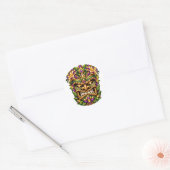 Magenta Feather Tiki Sticker (Envelop)