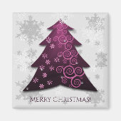 Magenta Festive kerstboom Magnet (Voorkant)