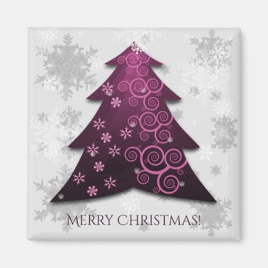 Magenta Festive kerstboom Magnet (Voorkant)