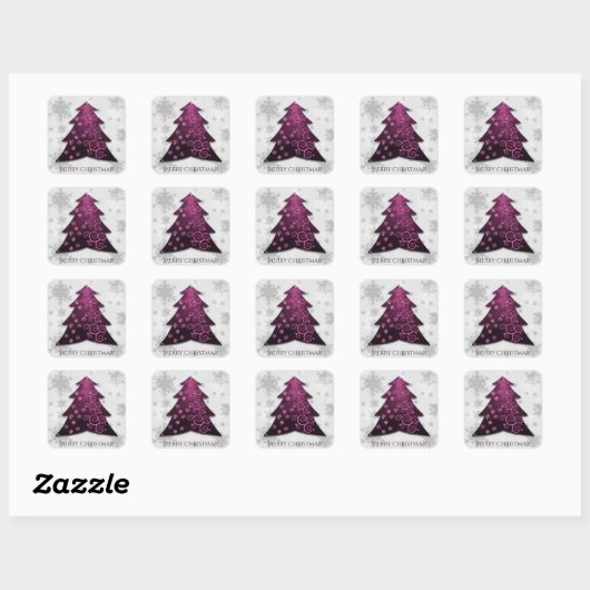 Magenta Festive kerstboom Sticker (Vel)
