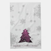Magenta Festive kerstboomkeuken Theedoek (Verticaal)