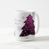 Magenta Festive kerstboomkoffie Mok (Voorkant rechts)