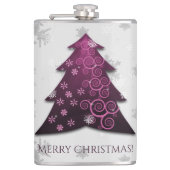 Magenta Festive kerstboomkolf Heupfles (Voorkant)