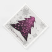 Magenta Festive kerstboompapier servkin Servet (Hoek)