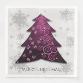 Magenta Festive kerstboompapier servkin Servet (Voorkant)