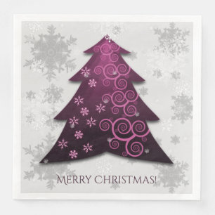 Magenta Festive kerstboompapier servkin Servet
