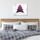 Magenta Festive kerstboomschilderdruk Canvas Afdruk (Insitu (Slaapkamer))