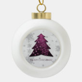 Magenta Festive kerstboomvormig Ornament (Voorkant)