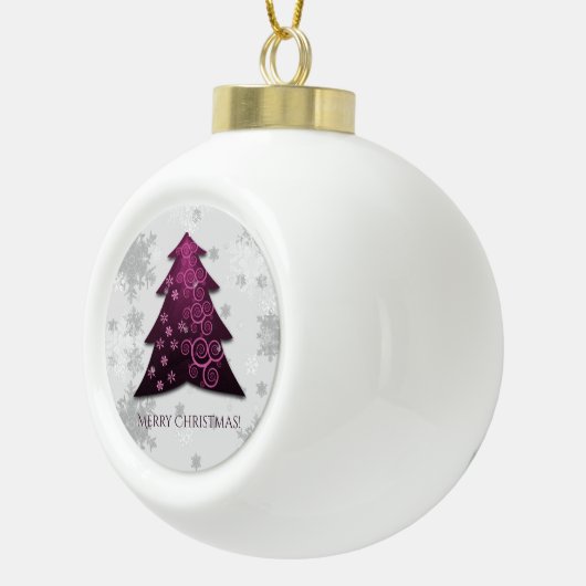 Magenta Festive kerstboomvormig Ornament (Rechts)