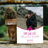 Magenta Fleur de Lis Foto Save The Date Aankondiging