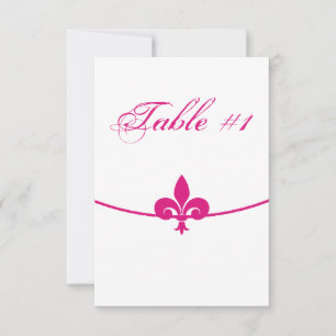 Magenta Fleur de Lis Ontvangstkaart voor Tafel Kaart