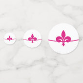 Magenta Fleur de Lis Wedding Shower Table Confetti (Voorkanten)